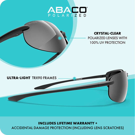 Abaco Polarized performance golf sunglasses with crystal-clear lenses and ultra-light TRX90 frames